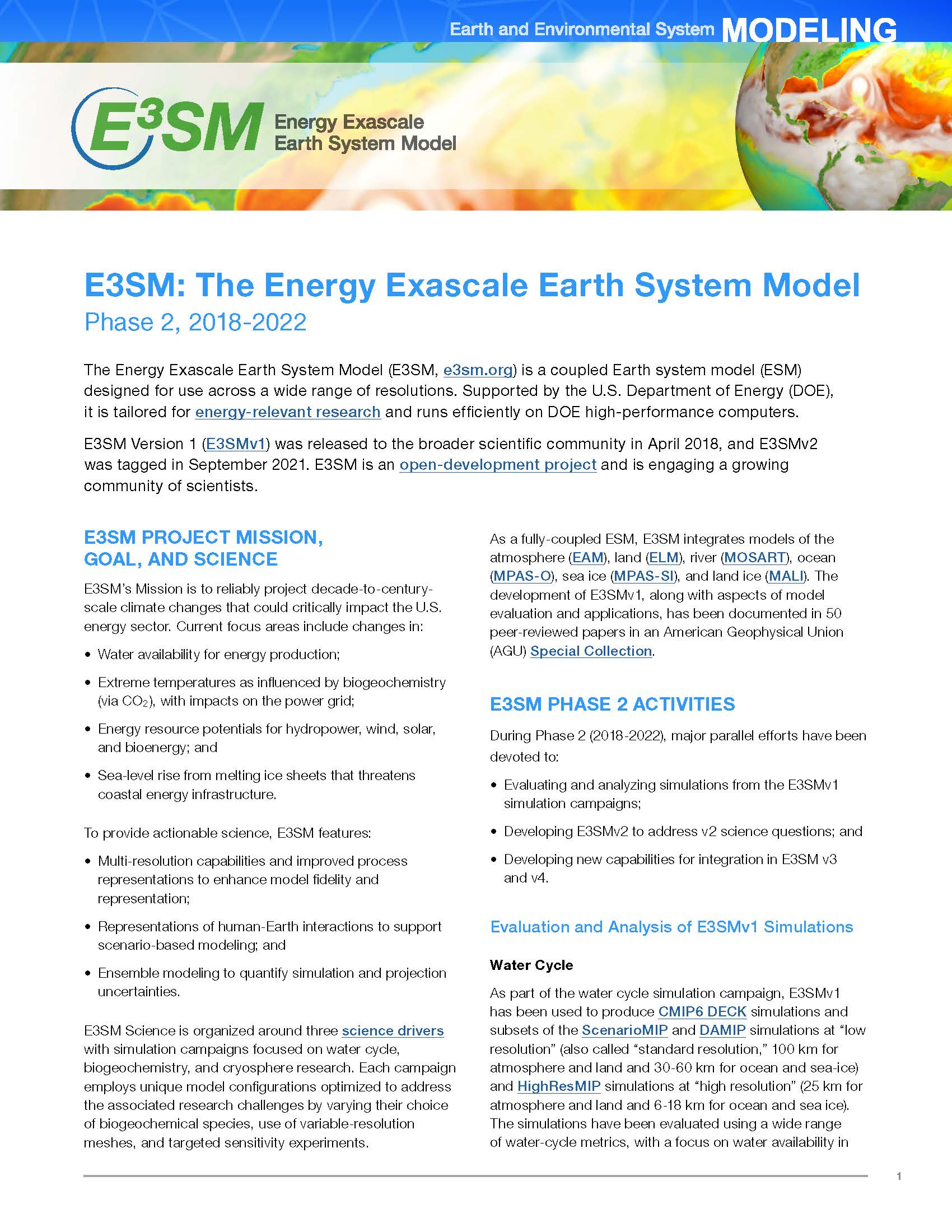 2021 E3SM Brochure, E3SM Phase 2
