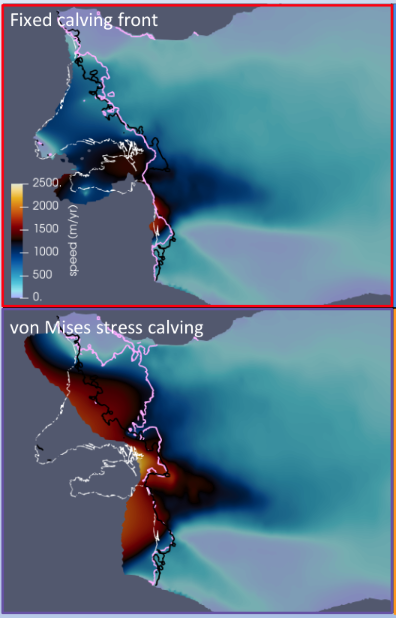 calving in projections of Thwaites Glacier