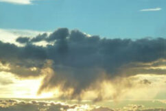 Clouds do not produce rain uniformly, as illustrated by the photo. Because rain initiation rates are determined by cloud properties that vary in space, accounting for this variability is essential to improving the Earth system model’s performance. | Image courtesy of Mikhail Ovchinnikov, Pacific Northwest National Laboratory
